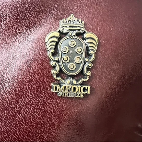 I MEDICI FIRENZE RARE NWT BURGUNDY LEATHER BAG - Made in Italy - Picture 11 of 11